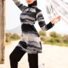 Burkini Noir et Blanc Effet Marbré – Élégance Moderne – Luna