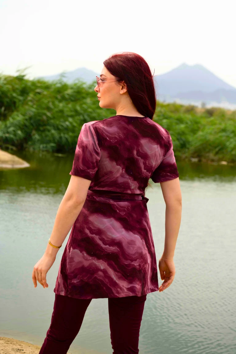 Burkini Sans Manche Bordeaux dos
