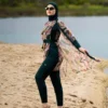 Burkini Vert 4 Pièces avec Tunique