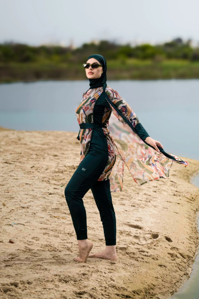 Burkini Vert 4 Pièces avec Tunique