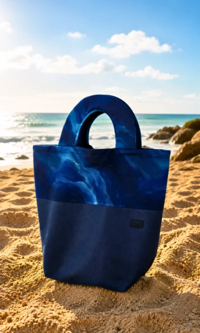 Large Blue Beach Tote Bag