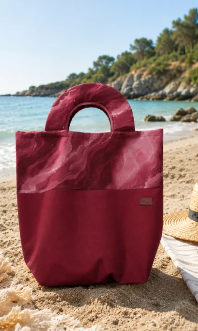 Grand Sac de plage Bordeaux Aquarelle