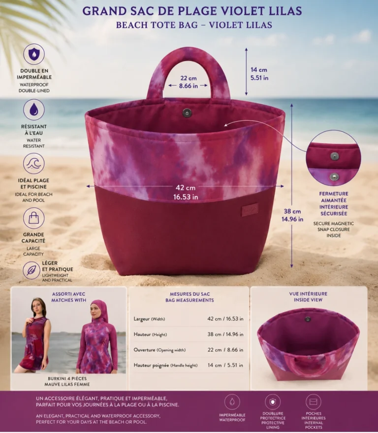 Large Beach Bag Tie-Dye Bordeaux