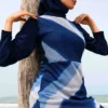 burkini femme bleu