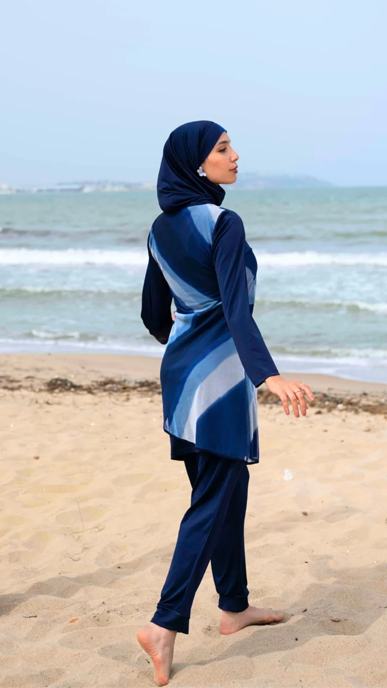 burkini femme bleu dos
