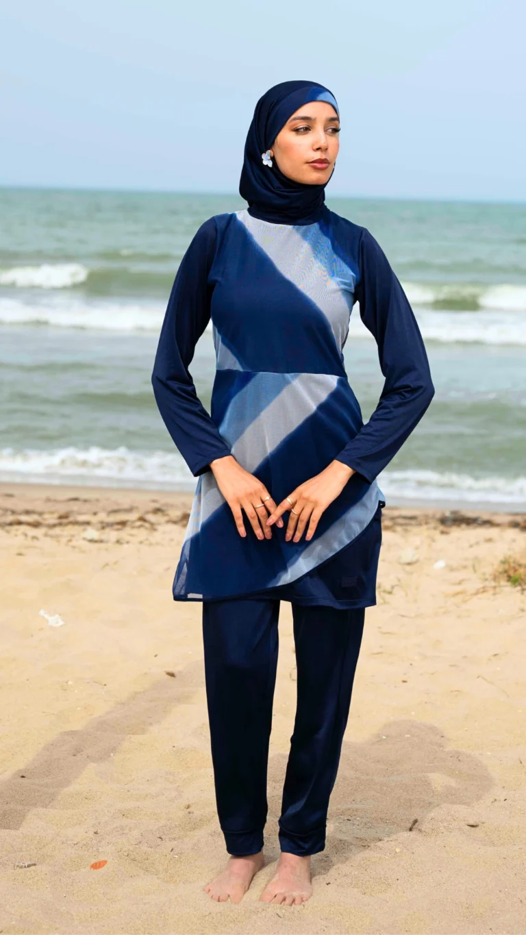 burkini femme bleu face