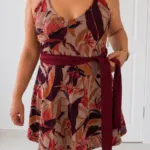 Bordeaux Swim Dress MOANA – Tropical Print & Built-In Shorts photo review