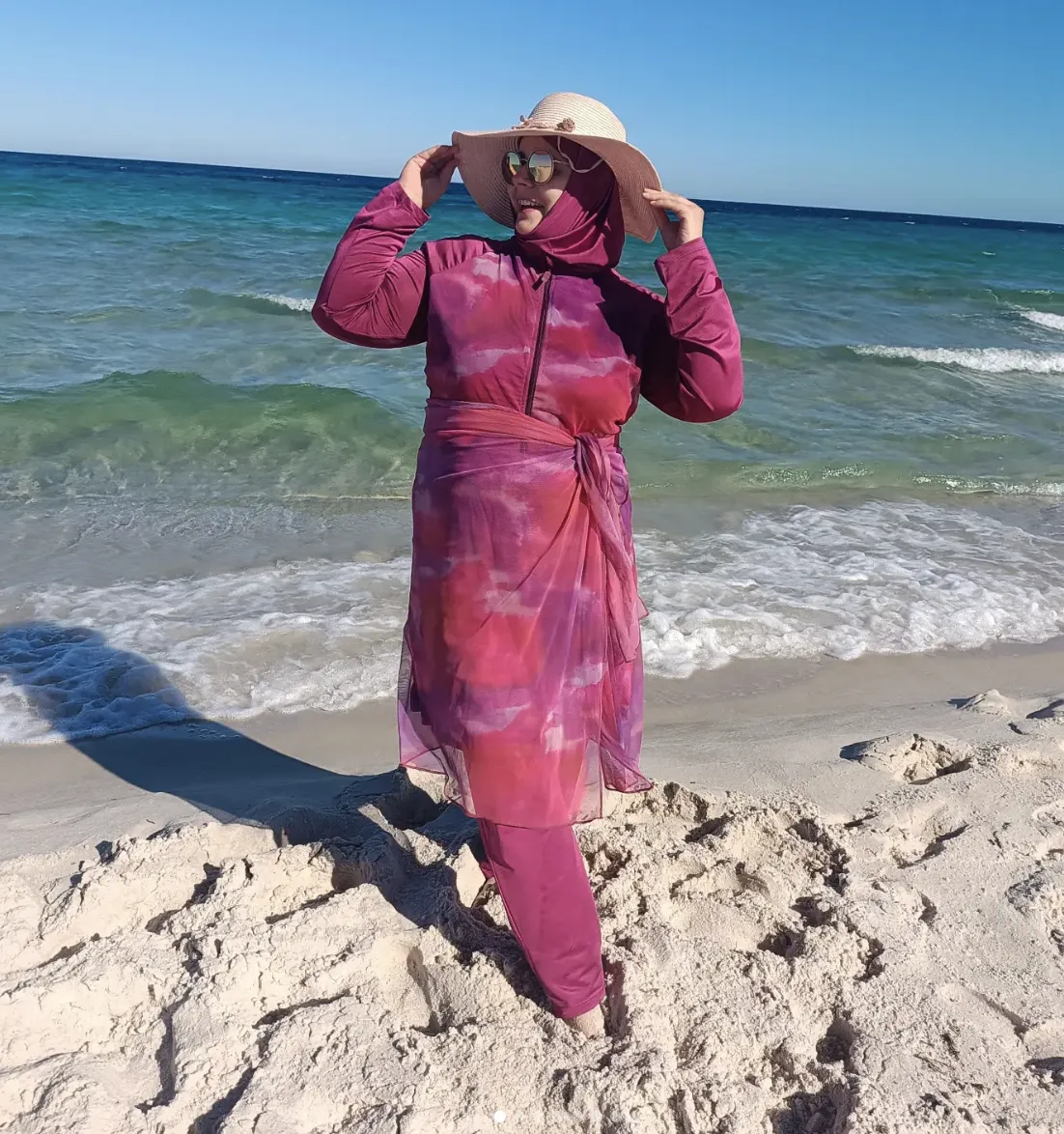 Click to view full screen Maillot de Bain Burkini 4 Pièces - Mirage Rose photo review