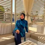 Burkini Moderne Aquarelle Bleu : Maillot de Bain 4 Pièces avec Tunique Légère photo review